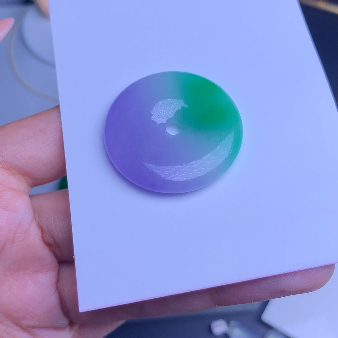 佛***体冰春带彩大平安扣