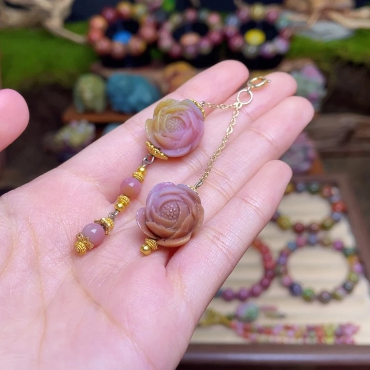 玛瑙/玉髓合金珠宝半成品盐源玛瑙花花
