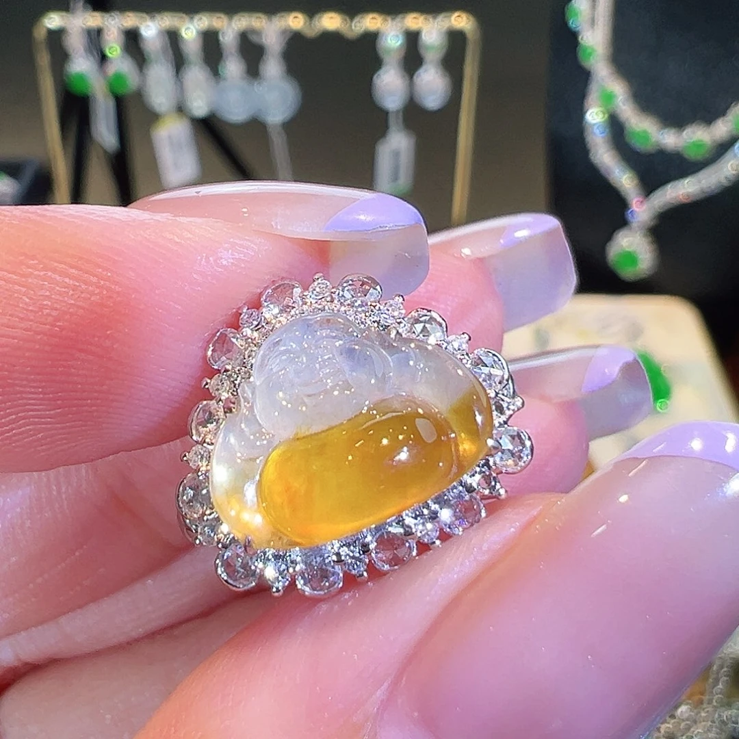 ****贝18K金镶嵌戒指翡翠翡翠