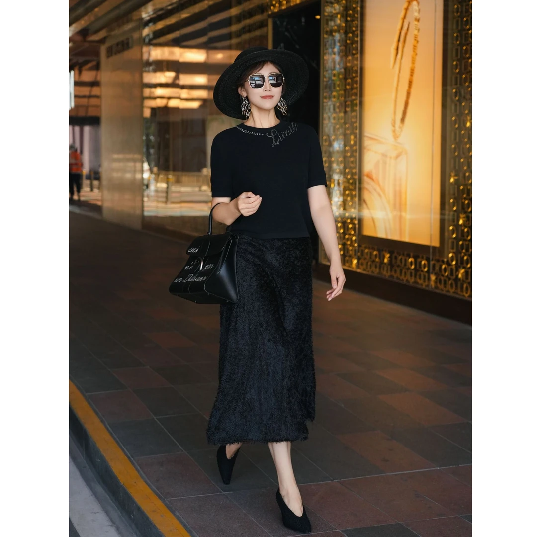 limil/丽米儿半透流苏面料半身伞裙女9200082