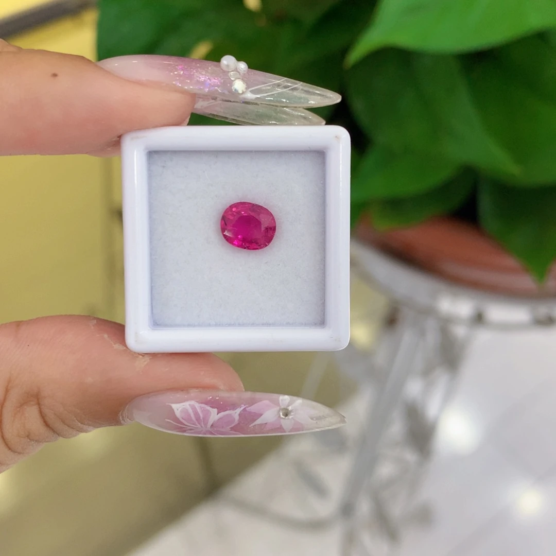 碧玺珠宝半成品未镶嵌雨**晴1.205ct天然卢比来