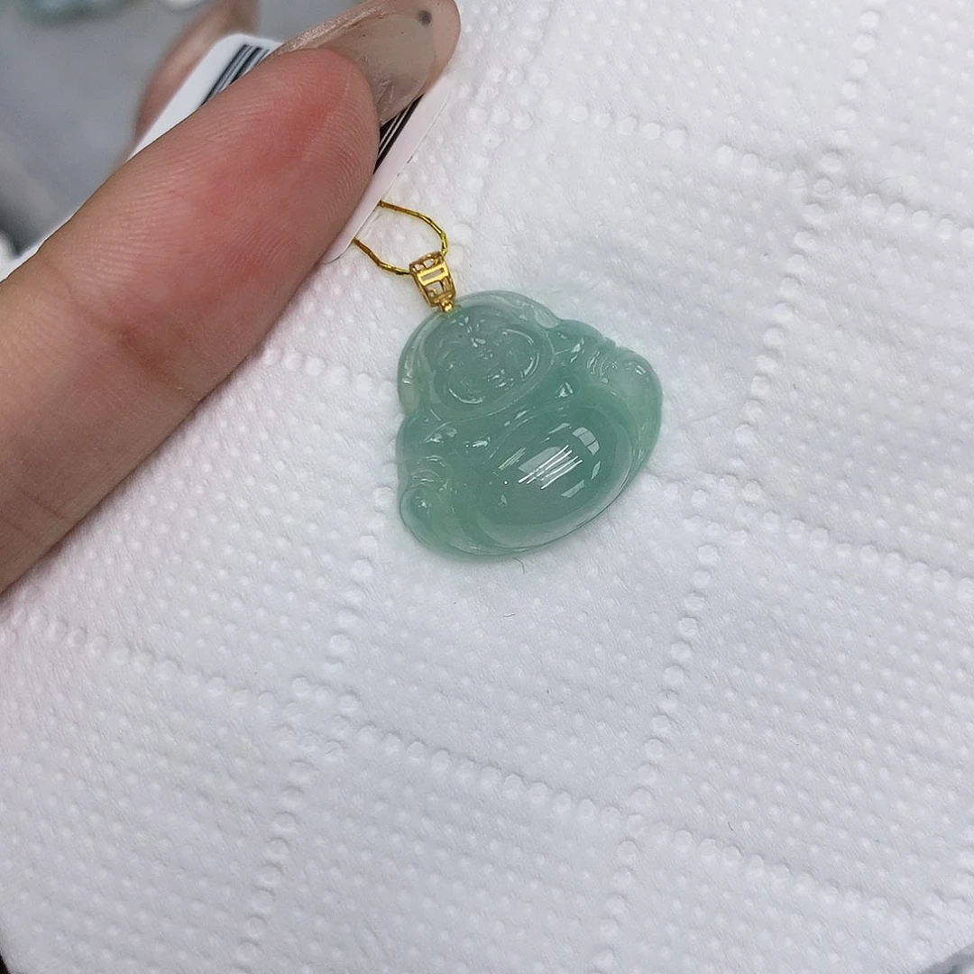 颈饰18K金镶嵌翡翠