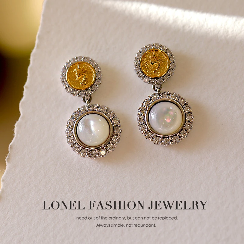 Lonel/洛奈 925银耳饰 绿度母 小香风气质网红轻奢耳饰 DYSC12076