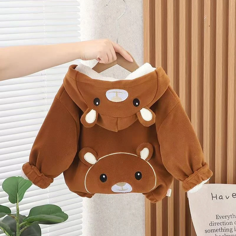 男童外套秋冬季2025新款洋气儿童连帽上衣宝宝衣服厚保暖外套