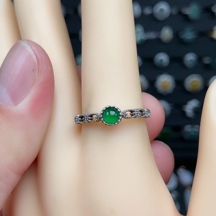 【闪购商品】银S925镶嵌戒指翡翠