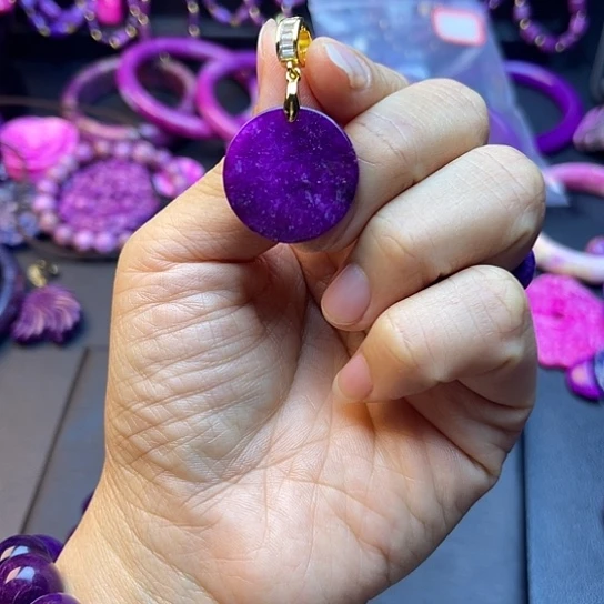 非金属南非果酱紫小圆牌