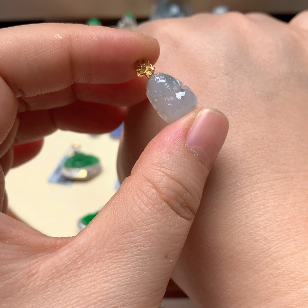 翡翠银S925镶嵌颈饰翡翠貔貅2号