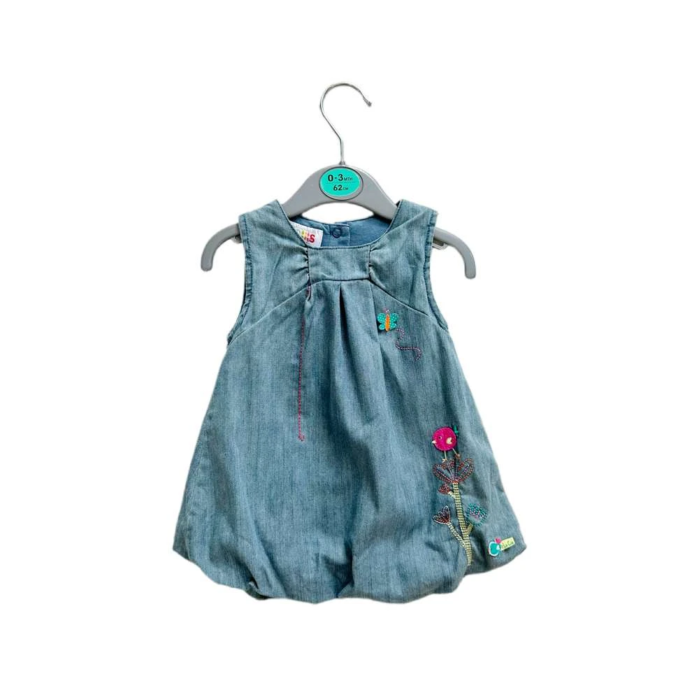 牛仔贴布刺绣连衣裙秋款L1042