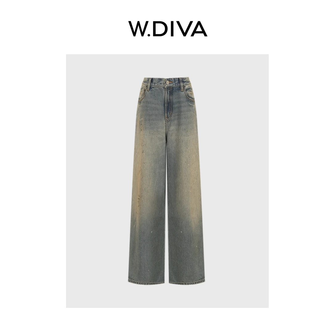 W.Diva【暮色余晖】兰精天丝高配竹节纱艺术洗水牛仔裤女51K272017