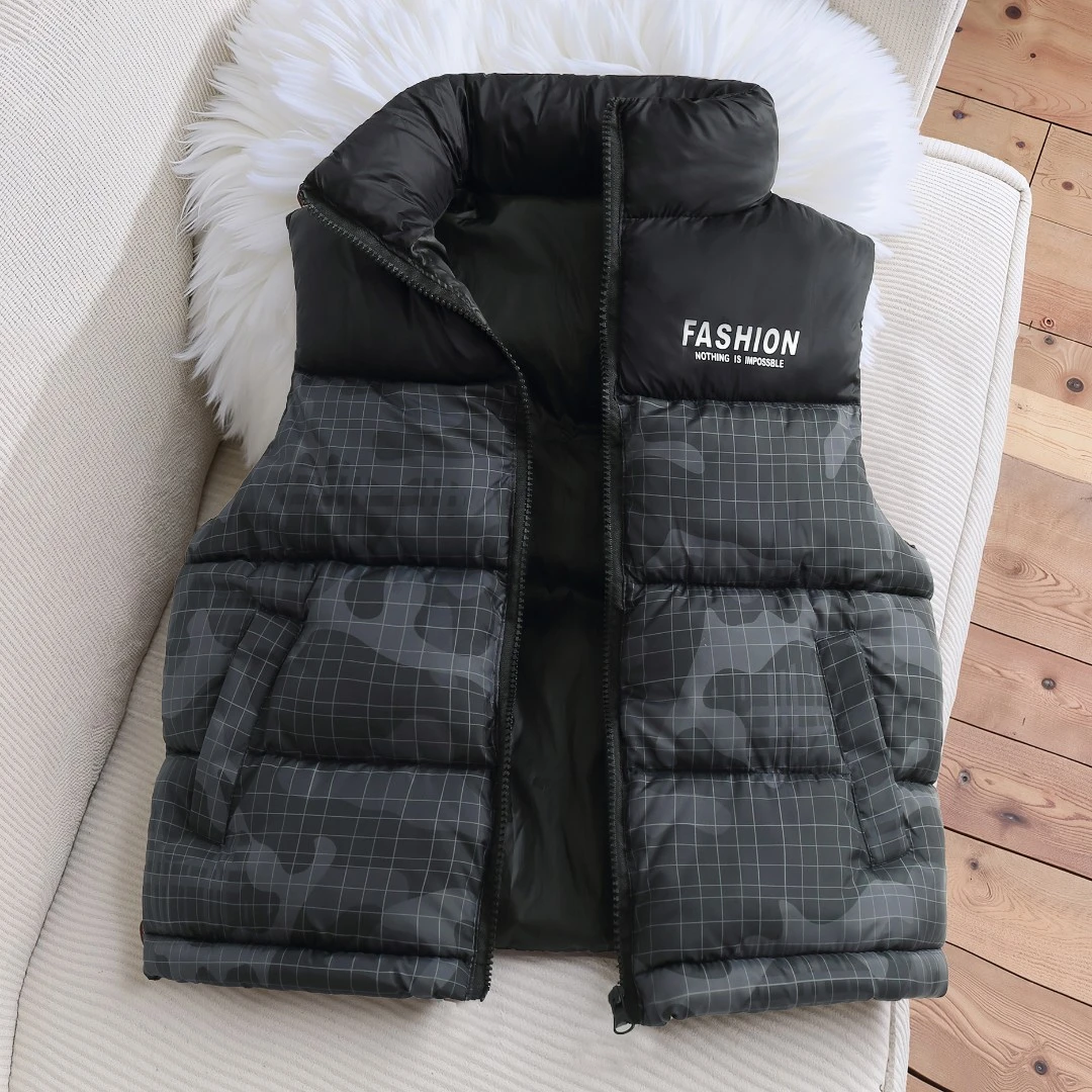 新款儿童棉马甲秋冬季男女童加厚保暖外穿背心立领中大童外套洋气