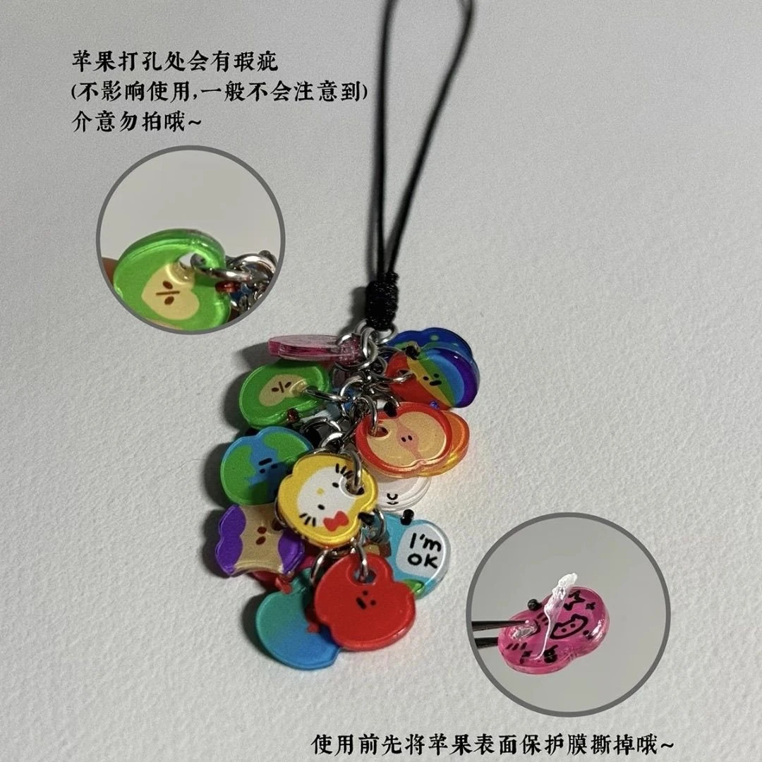 可爱苹果纽扣挂件彩色平安夜送女友朋友礼物车挂件