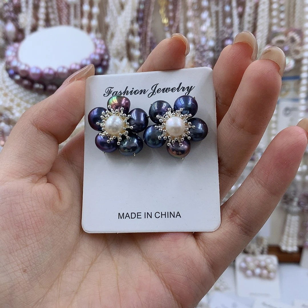 项链银S925镶嵌淡水珍珠