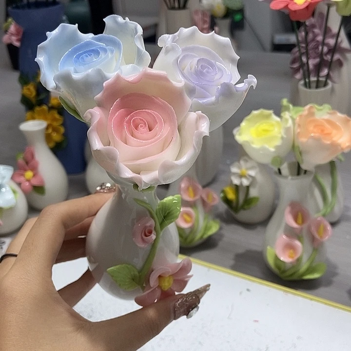 陶瓷纯手工捏花设计