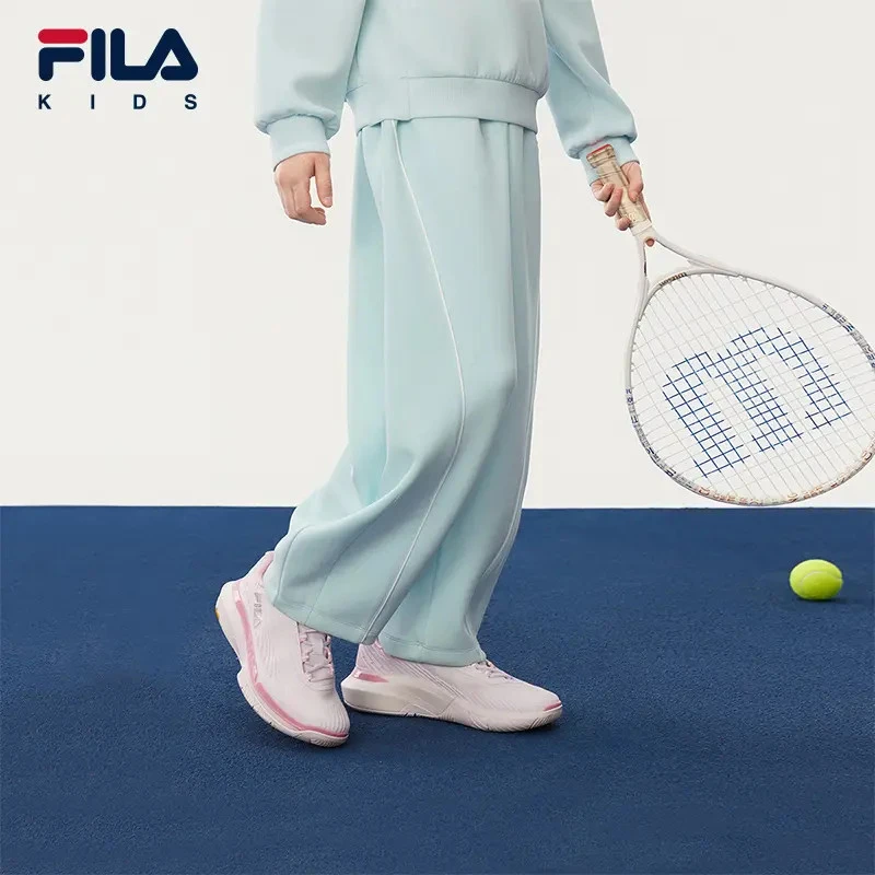 FILAKIDS斐乐儿童女大童长裤秋季新款休闲运动针织长裤K12G533623