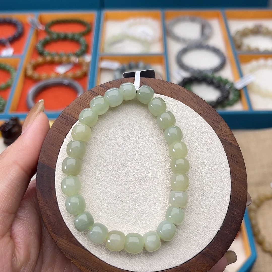 和田玉未镶嵌手串A35卡7×8