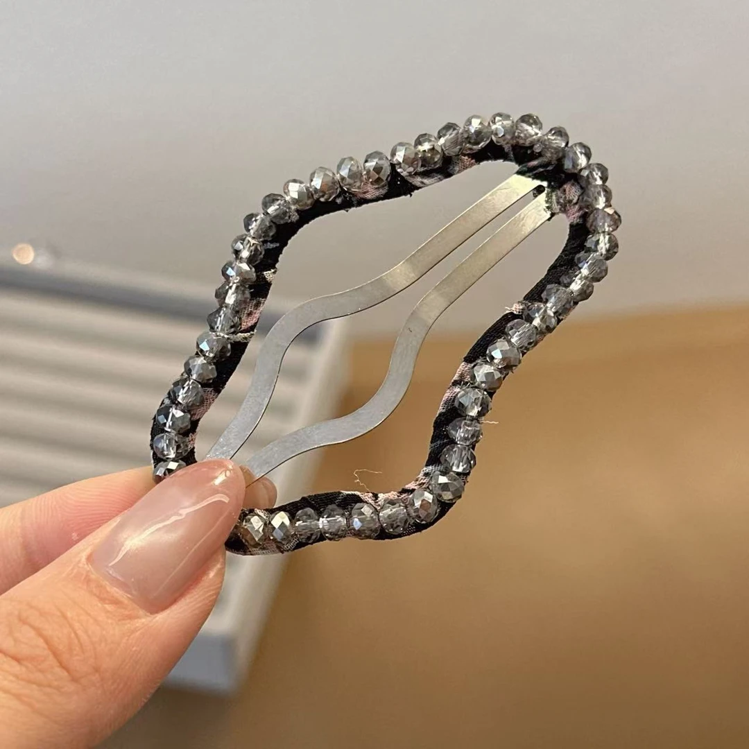 【长安】精品水晶新款时尚轻奢百搭云朵BB夹（对）1737