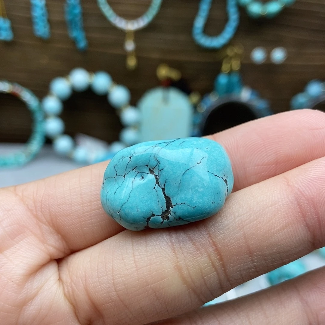 绿松石未镶嵌蓝绿随行