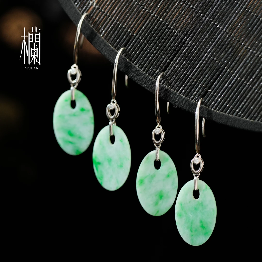【梦境】椭圆翡翠耳饰-LS7933038-多样性发一