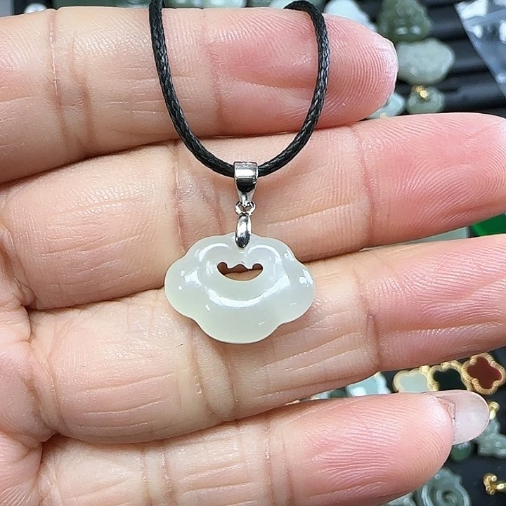 和田玉吊坠(不含链)银S925镶嵌