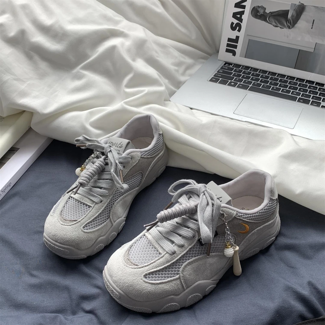 【香港轻奢Sakurano&樱央】厚底网红百搭休闲鞋女2025秋季新款透气
