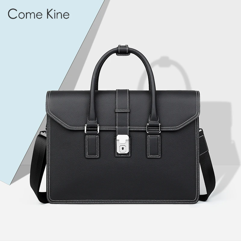 ComeKine男士轻奢商务休闲公文包潮流百搭通勤男包经典简约手提包