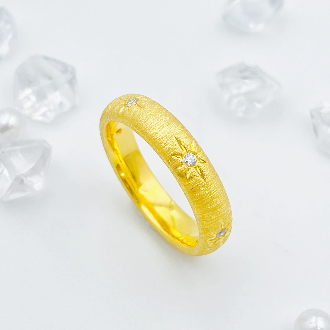 足金999 莫桑拉丝六芒星戒指 1.7 19圈口