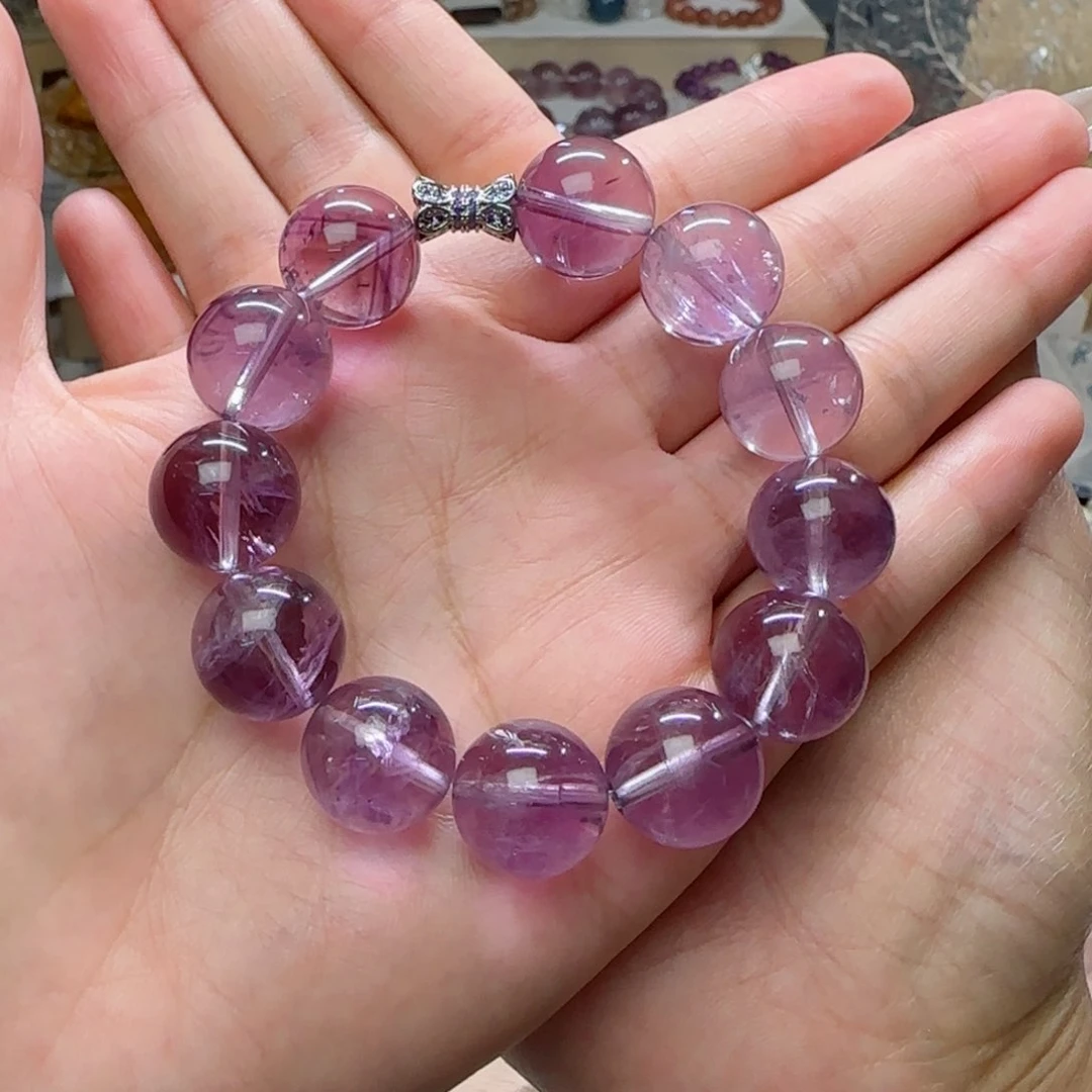 水晶手串未镶嵌玻利维亚紫葡萄