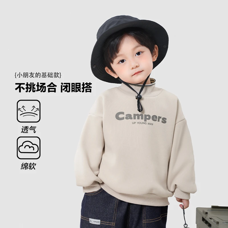 【秋季新品】男童户外加绒卫衣冬装新款婴儿童装宝宝小童上衣X4784