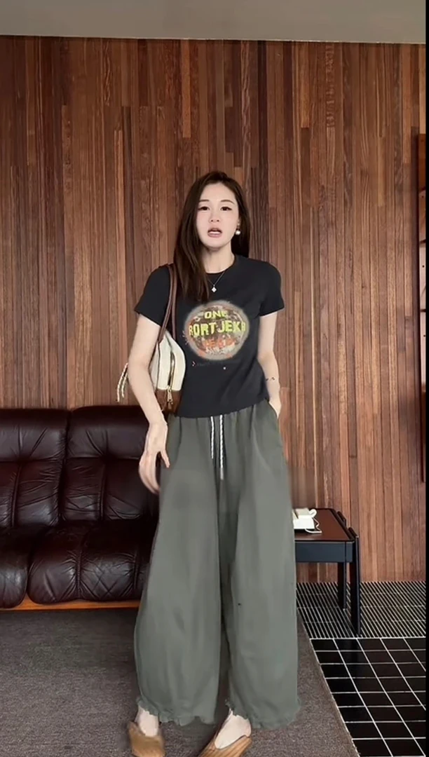 Az LongQuan 原野花边休闲裤 2025夏季设计师时尚小众新款 XB5293