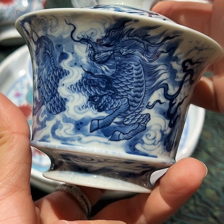 钟家千年国风水墨麒麟盖碗