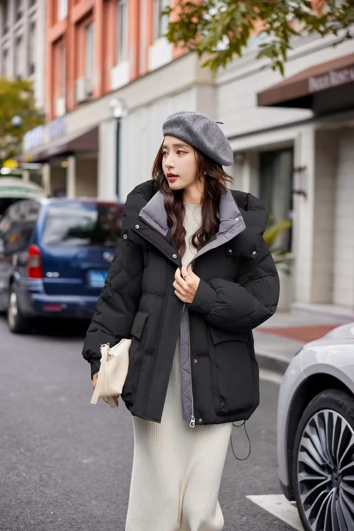 "时尚战士"拼色鸭绒服-8502