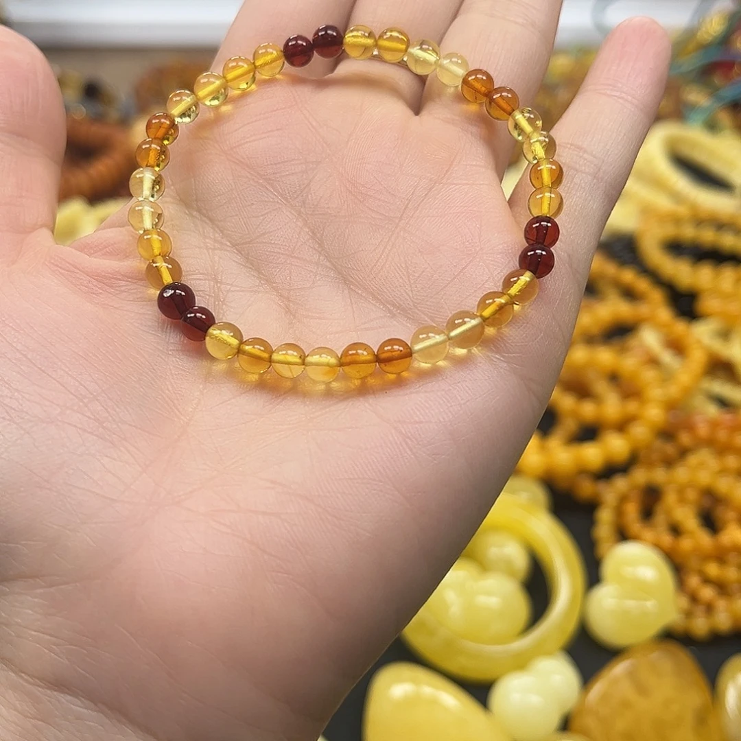 琥珀未镶嵌手链蜜蜡手串
