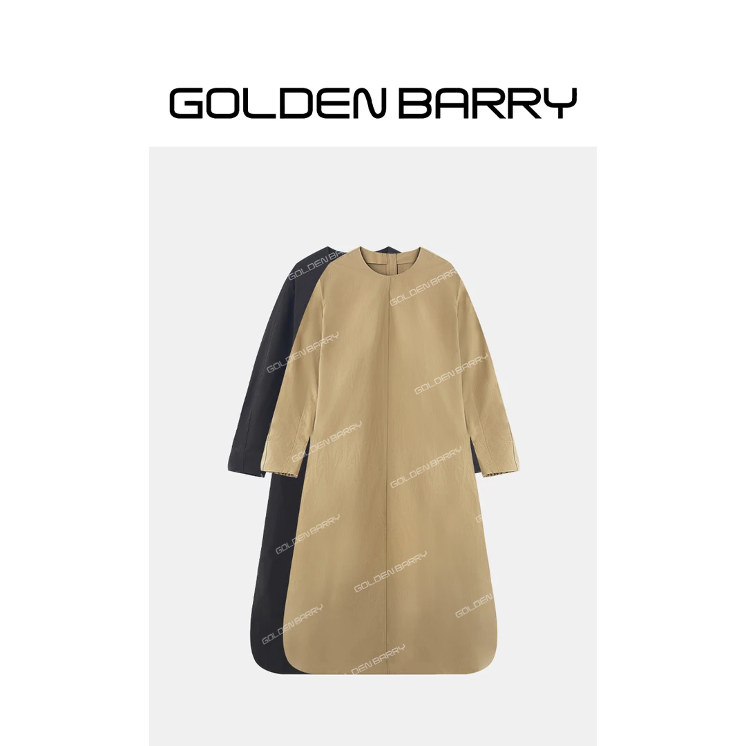 GOLDENBARRY|302321圆领廓形长袖连衣裙/微瑕
