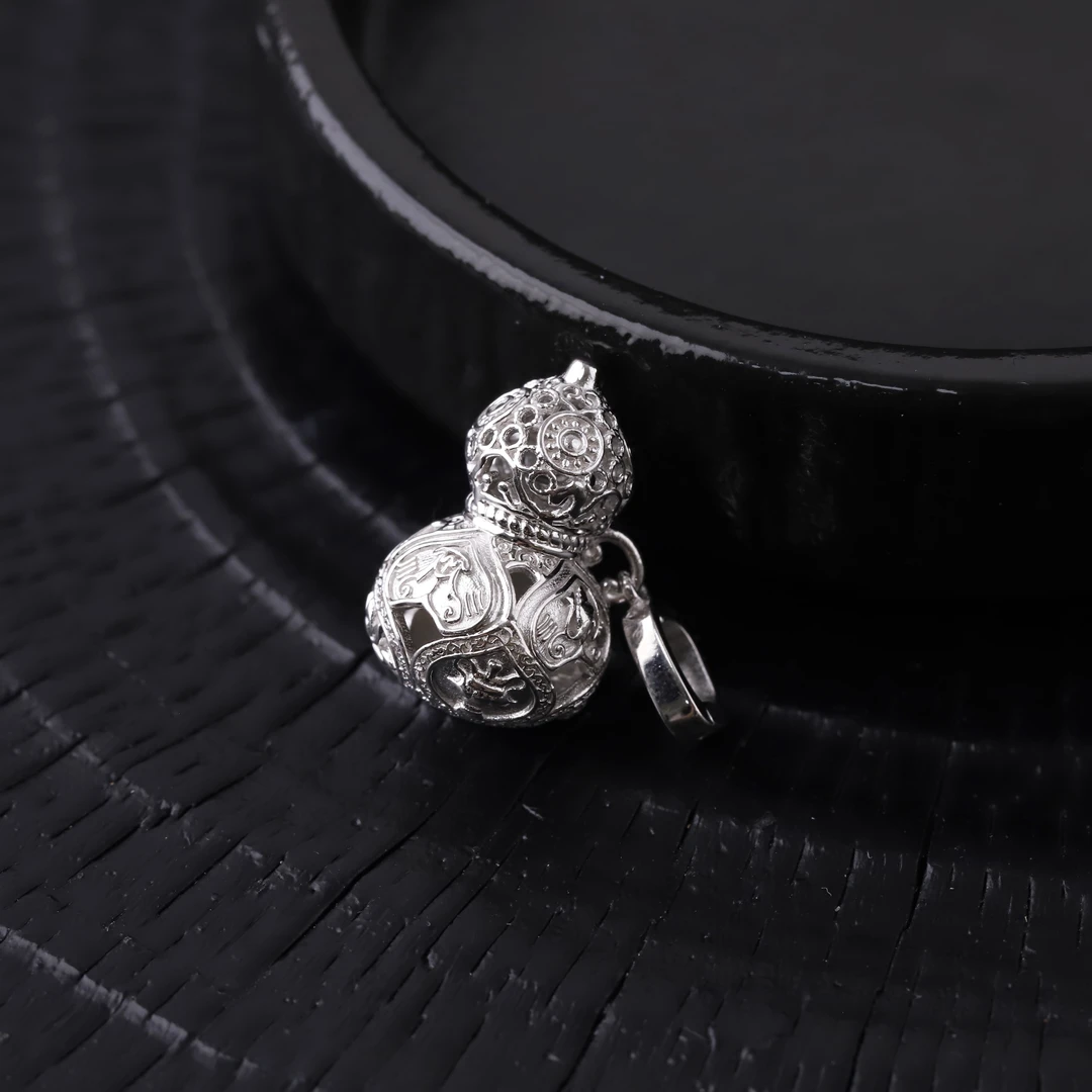 925银银制品 S9236 银葫芦渡铂金吊坠