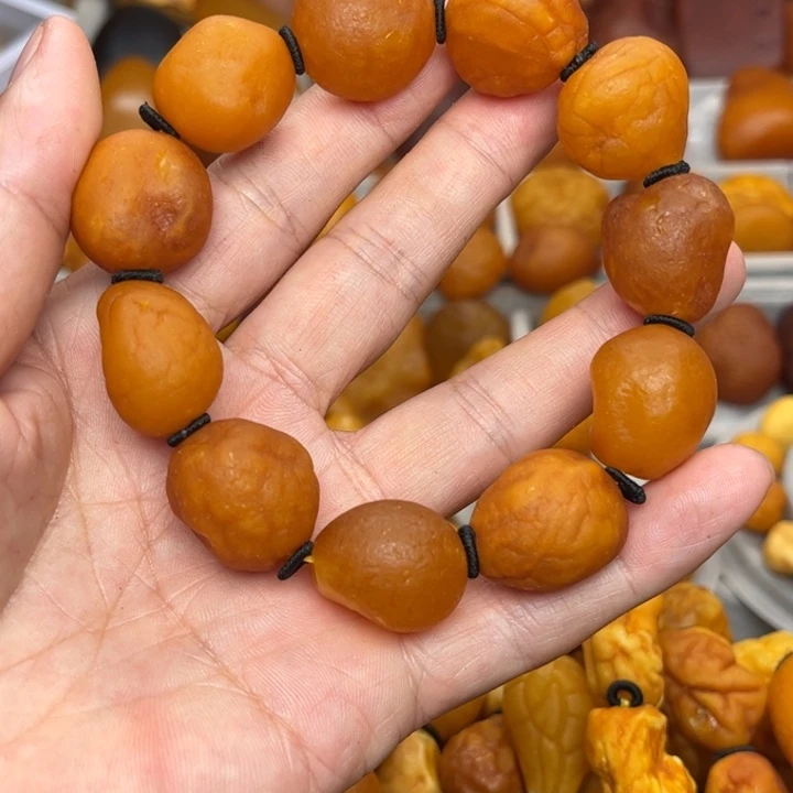 琥珀未镶嵌裸石天然蜜蜡手串