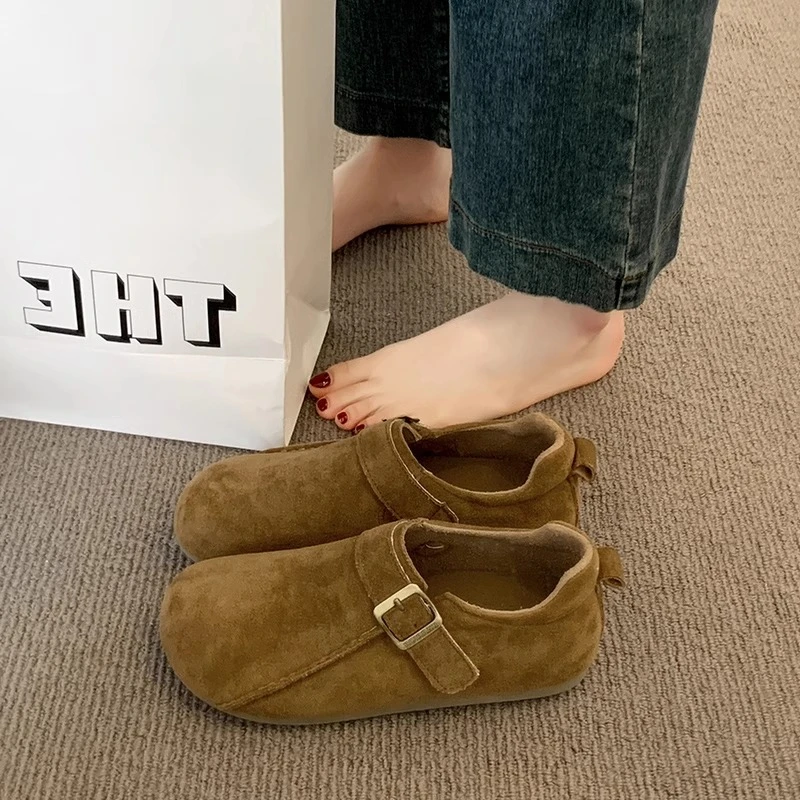 厚底勃肯鞋女全包懒人一脚蹬增高春季2025新款博肯豆豆鞋乐福单鞋