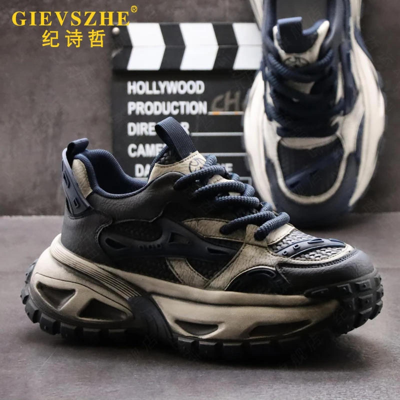 纪诗哲厚底老爹鞋男款秋冬保暖超火增高时尚百搭潮流运动休闲鞋