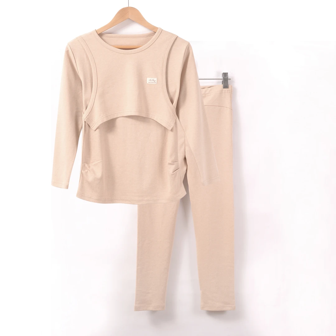孕妇秋冬加厚棉秋衣秋裤套装产后可哺乳月子服保暖内衣CM010
