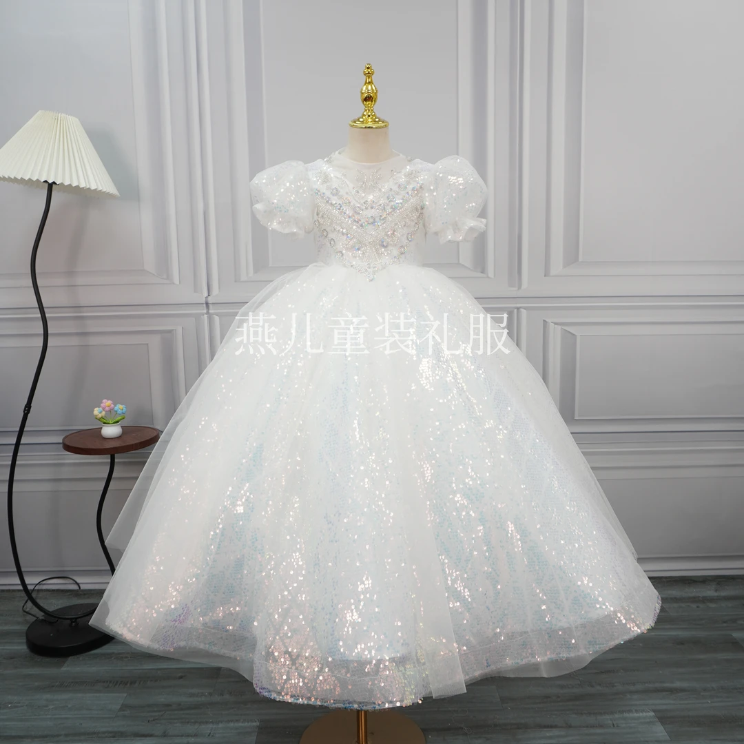 女童礼服公主裙花童婚礼小女孩主持人儿童钢琴演奏轻奢高端party