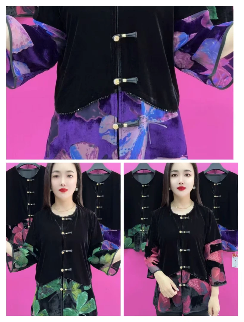 K135-897款丝绒织花衫