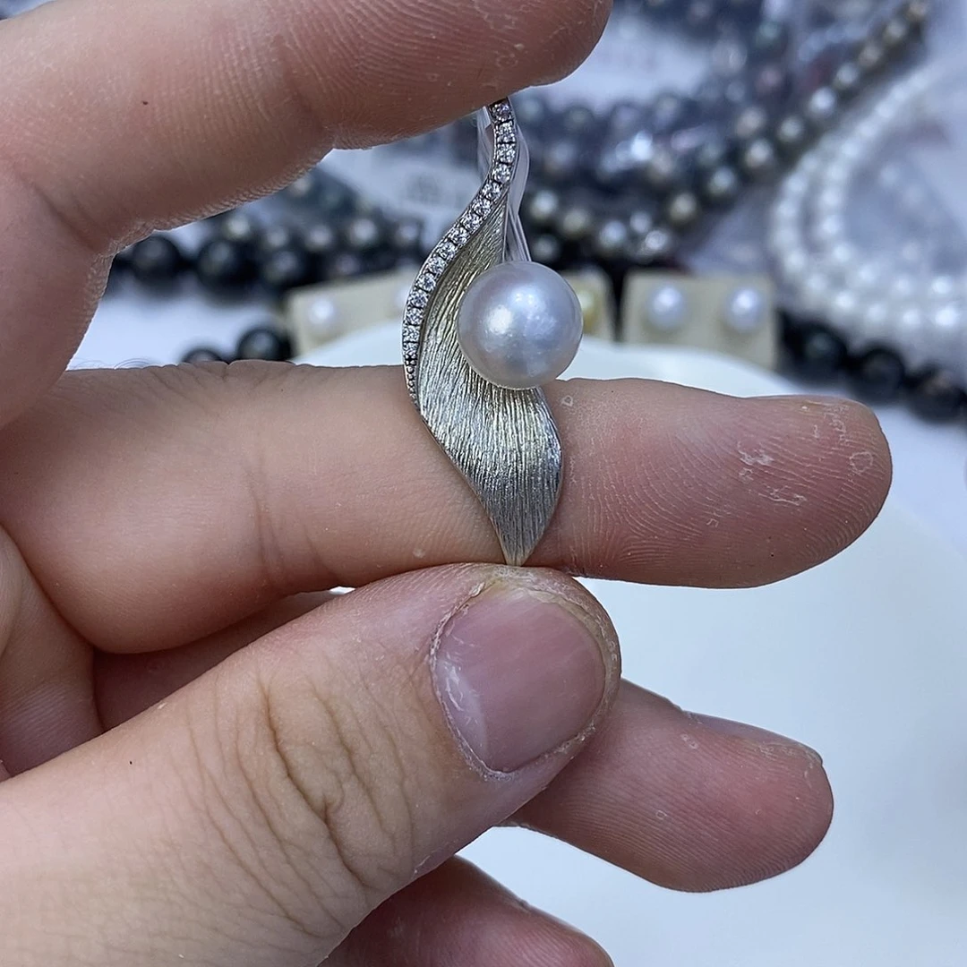 海水珍珠银S925镶嵌颈饰
