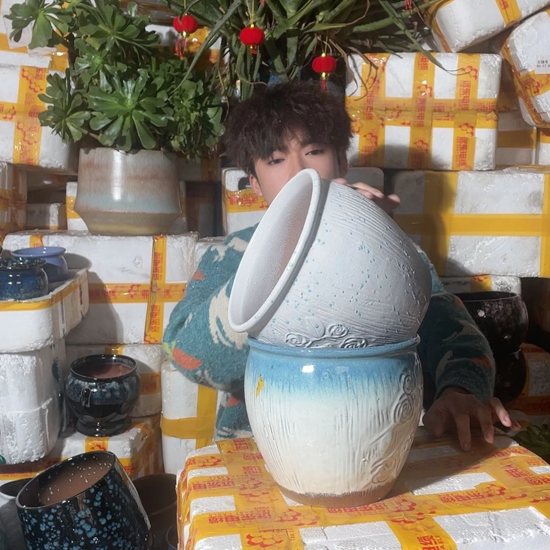 红陶宜兴紫砂花盆