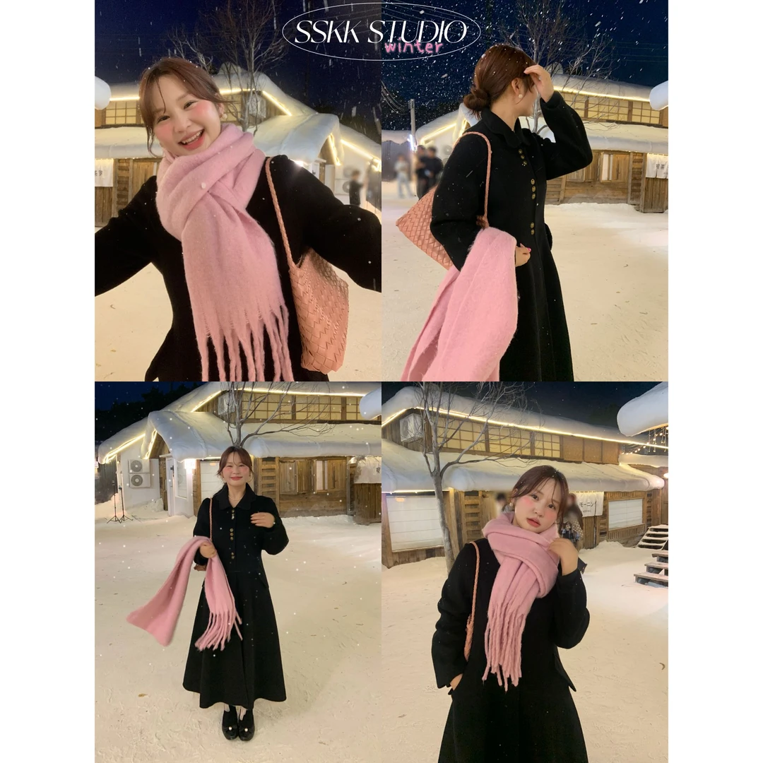 KMZY/KMZY山_山【黑金大衣】微胖韩系气质翻领收腰复古双面呢大衣女