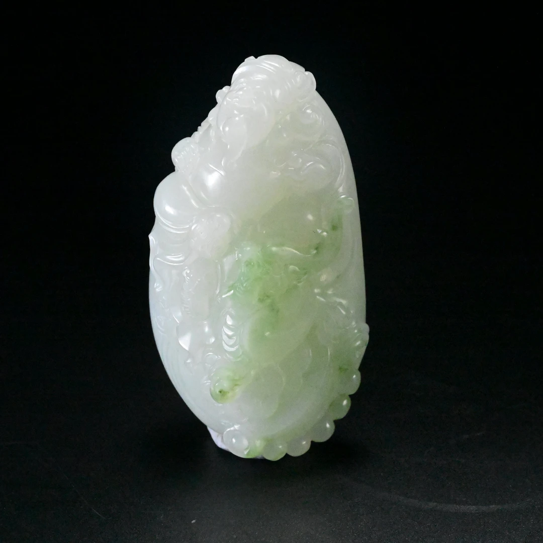 LOT8881 2509240082和田玉翠青财神/保利