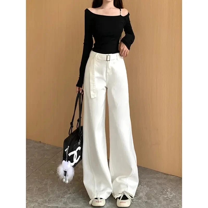 【送腰带+运费补贴】2025夏季新款牛仔裤女高腰阔腿宽松显瘦直筒裤