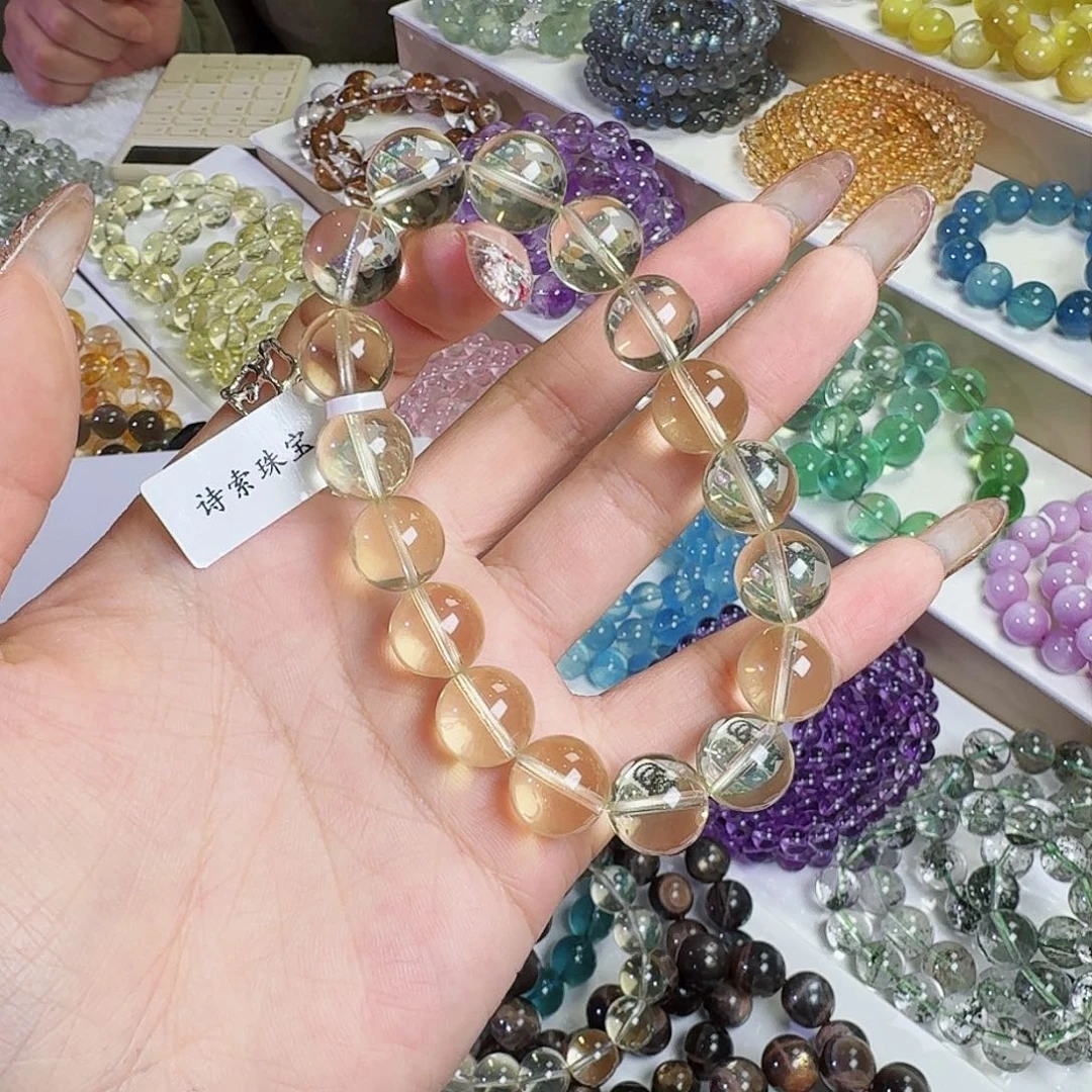 水晶手链未镶嵌吃*胖黄水晶12
