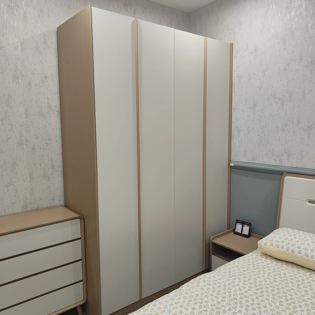 【东明家居】柯耐601实木颗粒板四门衣柜