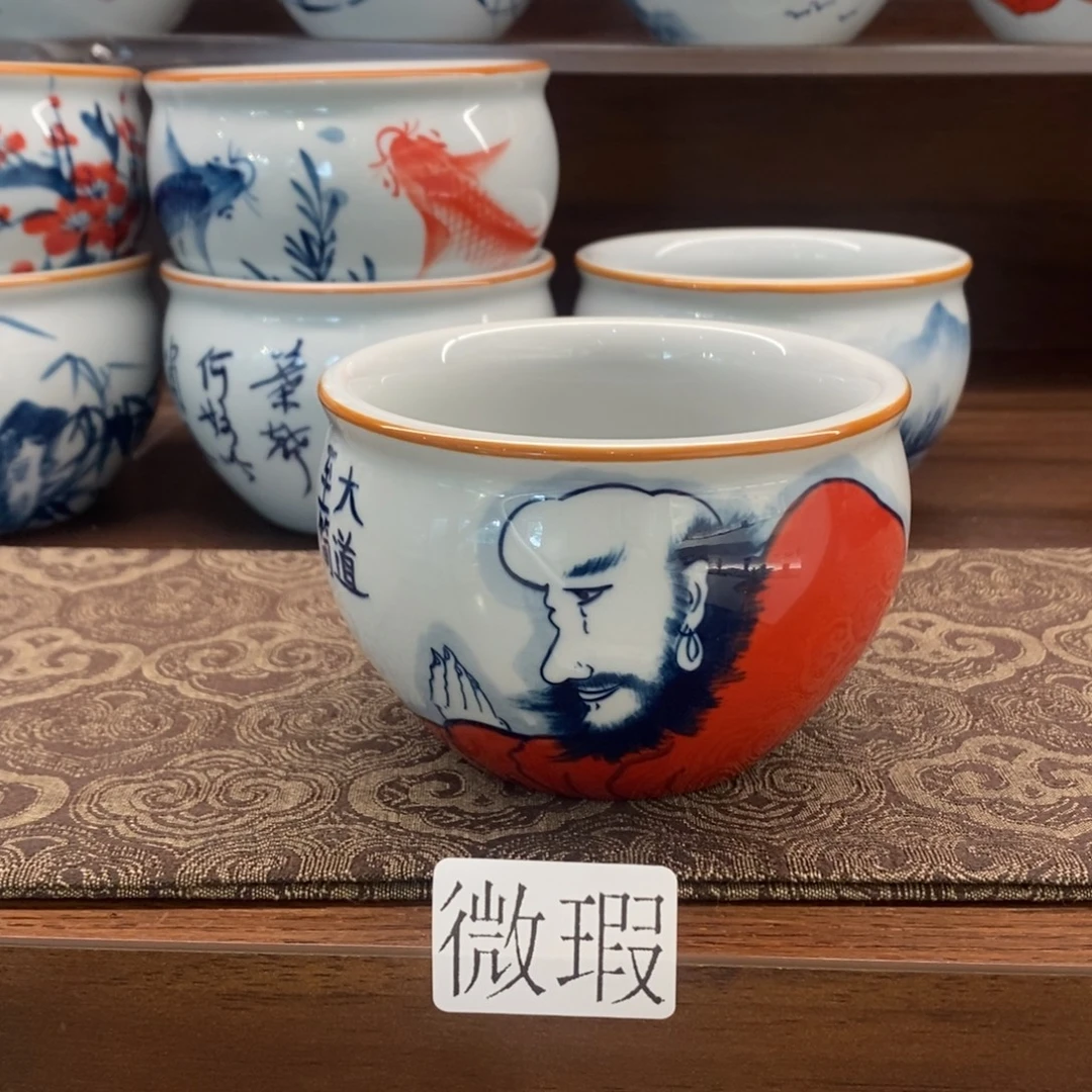 釉下彩老陶泥手工绘制