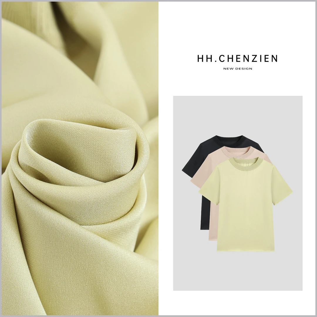 【黑黑家】夏款女新款女士净版圆领百搭时尚短袖上衣