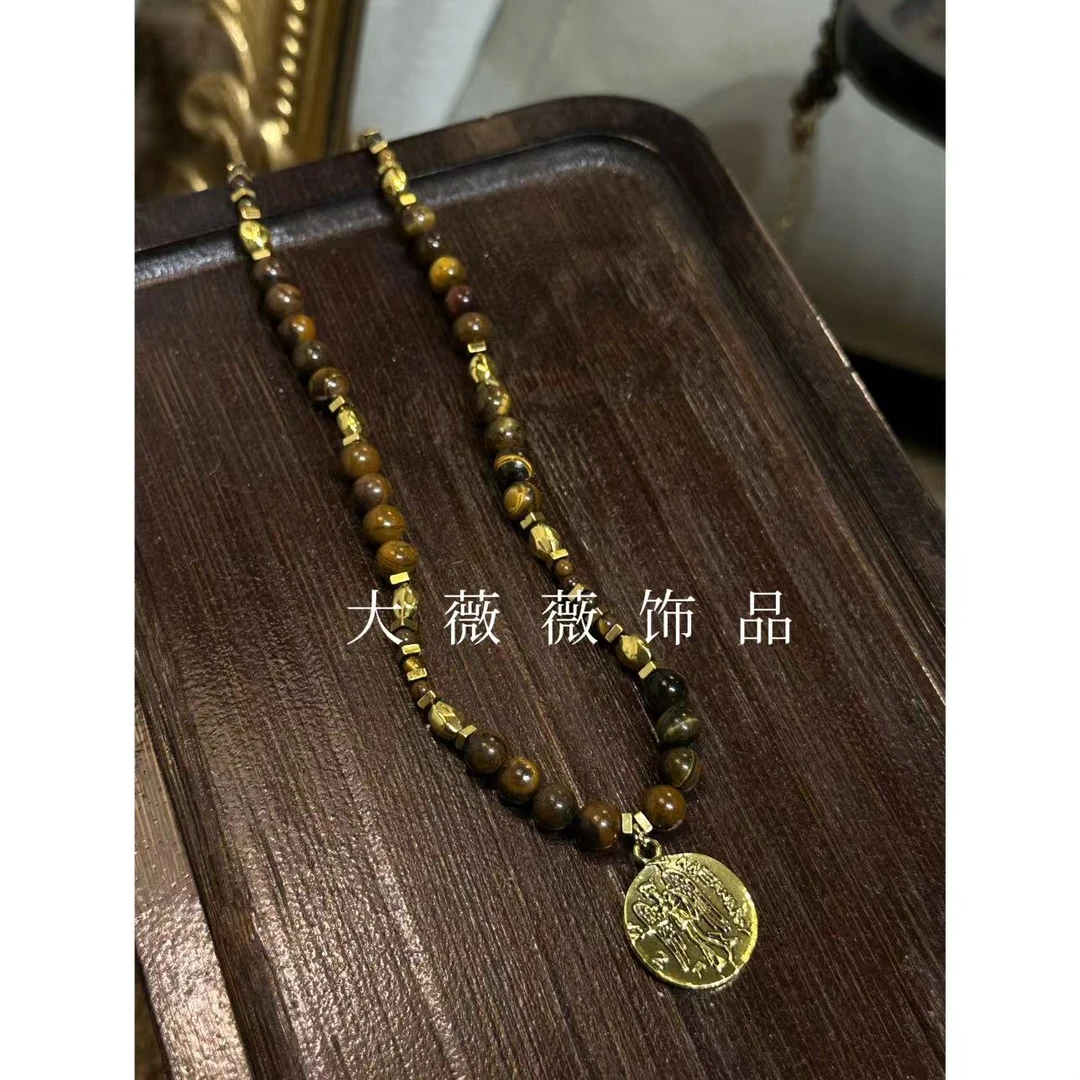 铜合金项链 安宇同款美拉德串珠项链-5445